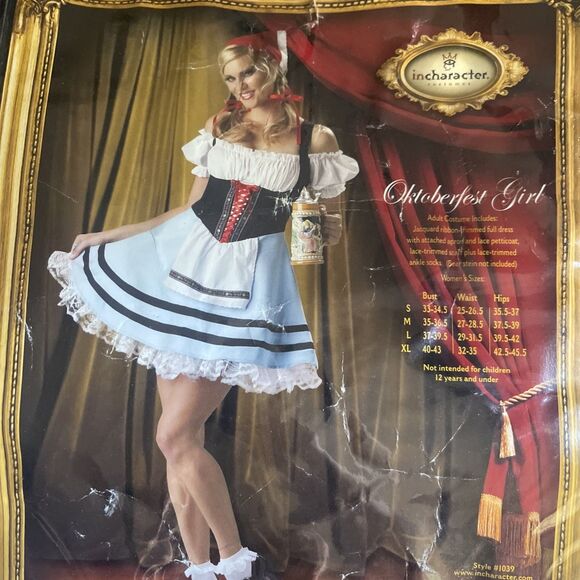 Sexy Costume Oktoberfest Beer Women's Large Fraulein Dress Halloween Deluxe - Picture 2 of 5